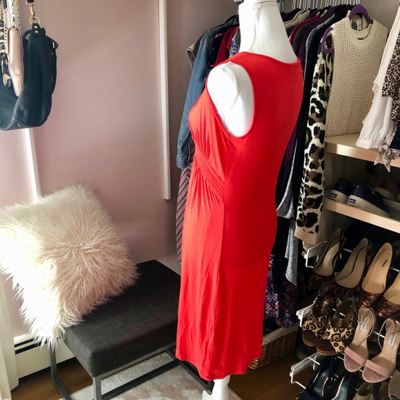 { cable & gauge } NWT Red V-Neck Knotted Dress - Picture 3 of 8